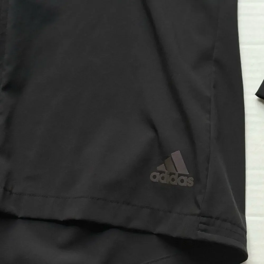 Adidas Mens M Running Jacket Black Reflective Full Zip Windbreaker Athletic